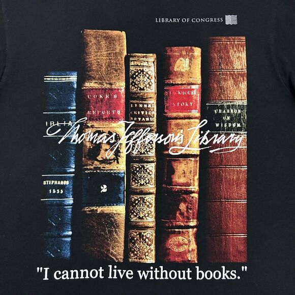 Thomas Jeffersons Book Shirt History Quote Graphic Tee y2k Black S/M - Picture 2 of 7